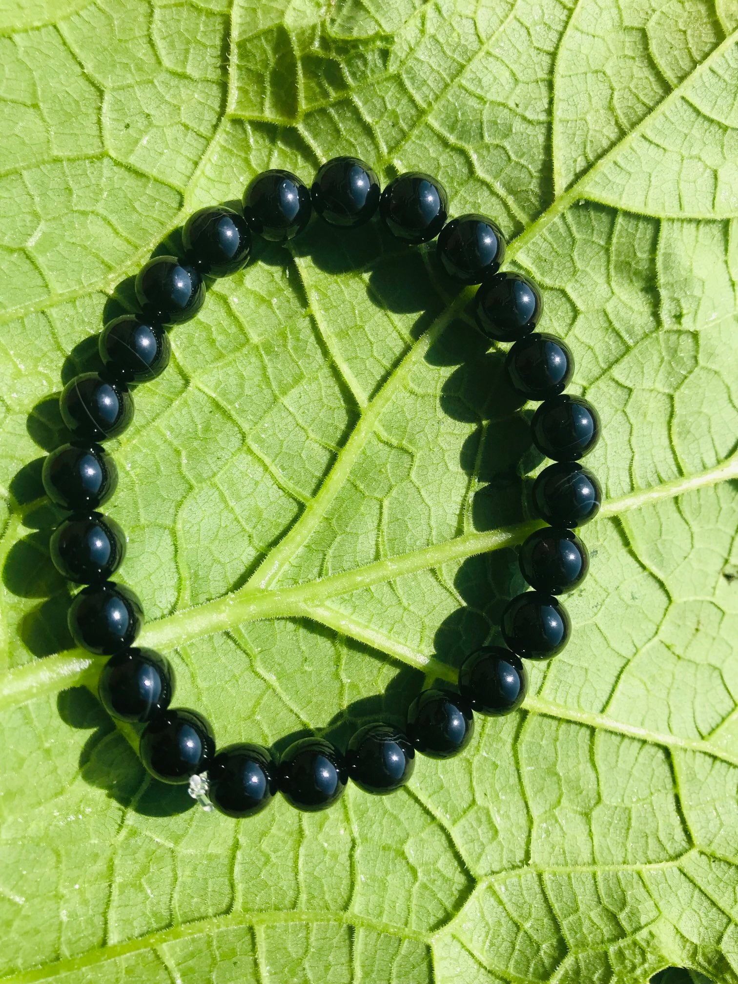 Black Obsidian Bead Bracelet